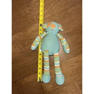 Maison Chic Handmade 12" Knit Stuffed Dog Plush Medium Size Vintage Stripes